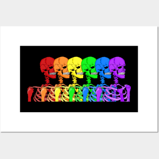 Gay Skeleton Rainbow Posters and Art